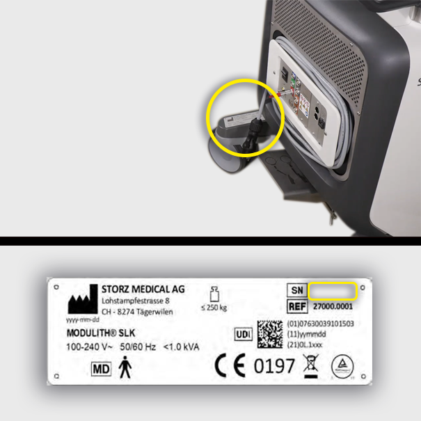 Anbringungsort Typenschild SLK intelect